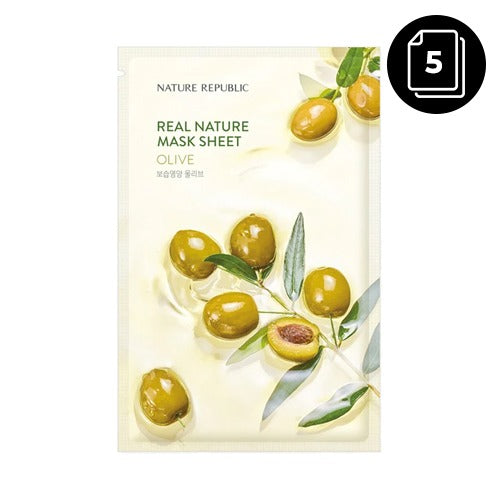 [Nature Republic] Real Nature Olive Mask Sheet 5ea - Dodoskin