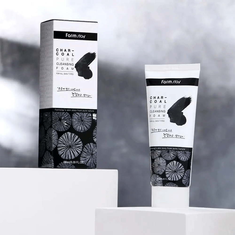 Farmstay Char-Coal Pure Cleansing Foam 180ml - DODOSKIN