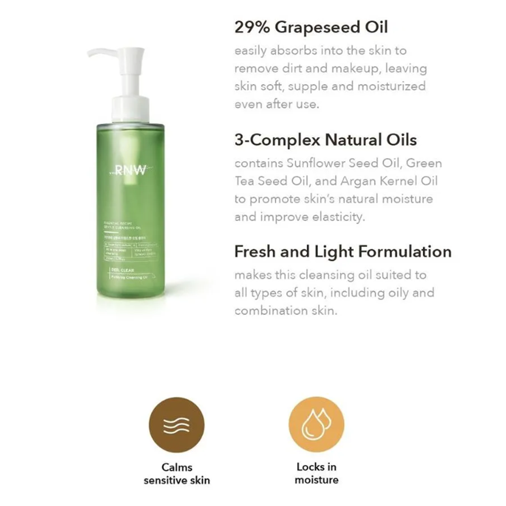 RNW DER. CLEAR Purifying Cleansing Oil 200ml - DODOSKIN