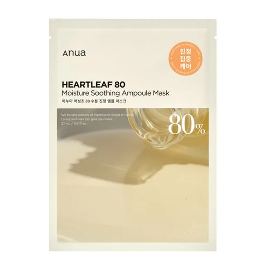 Anua Heartleaf 80 Moisture Soothing Ampoule Mask 27ml *10ea