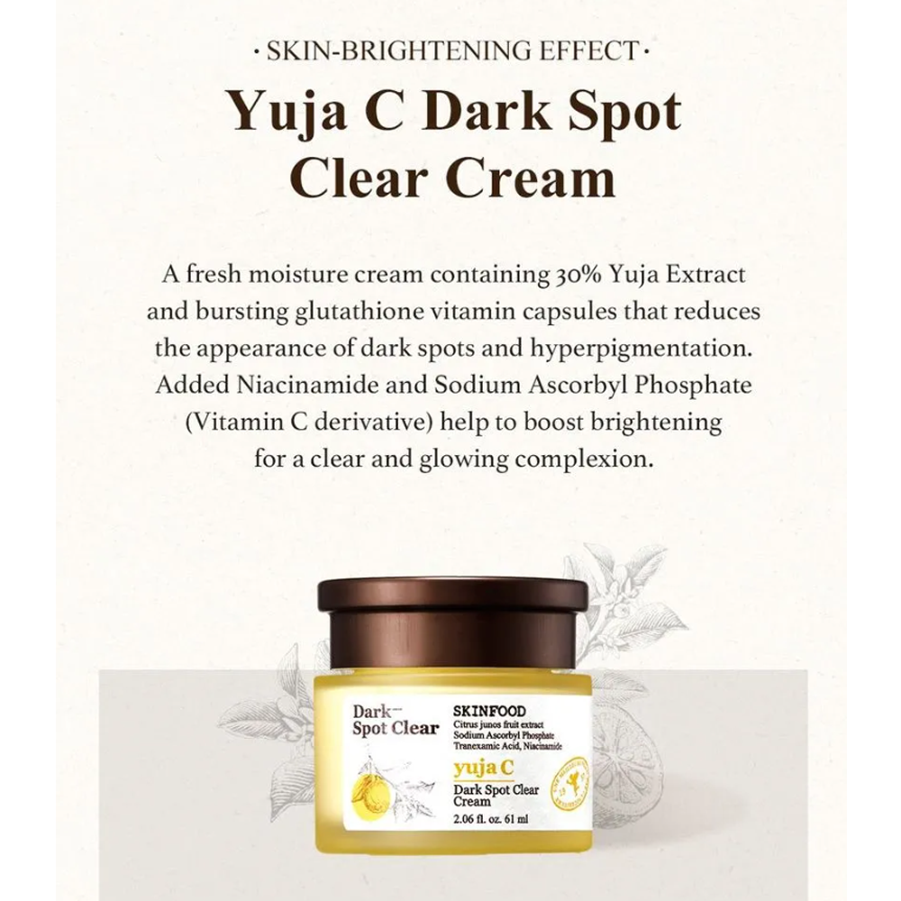 SKINFOOD Yuja C Dark Spot Clear Cream 61ml - DODOSKIN