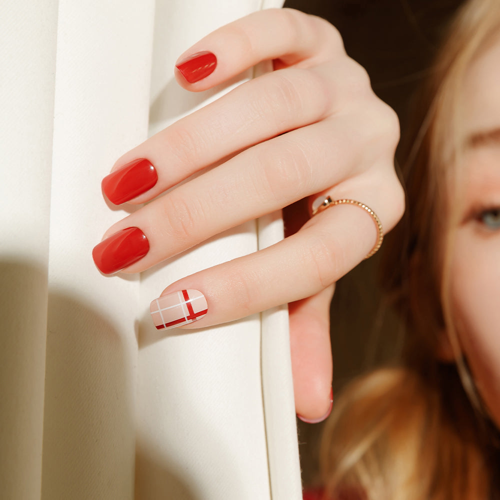 MUZMAK Nail Tips 36pcs #About Red(Regular Square)