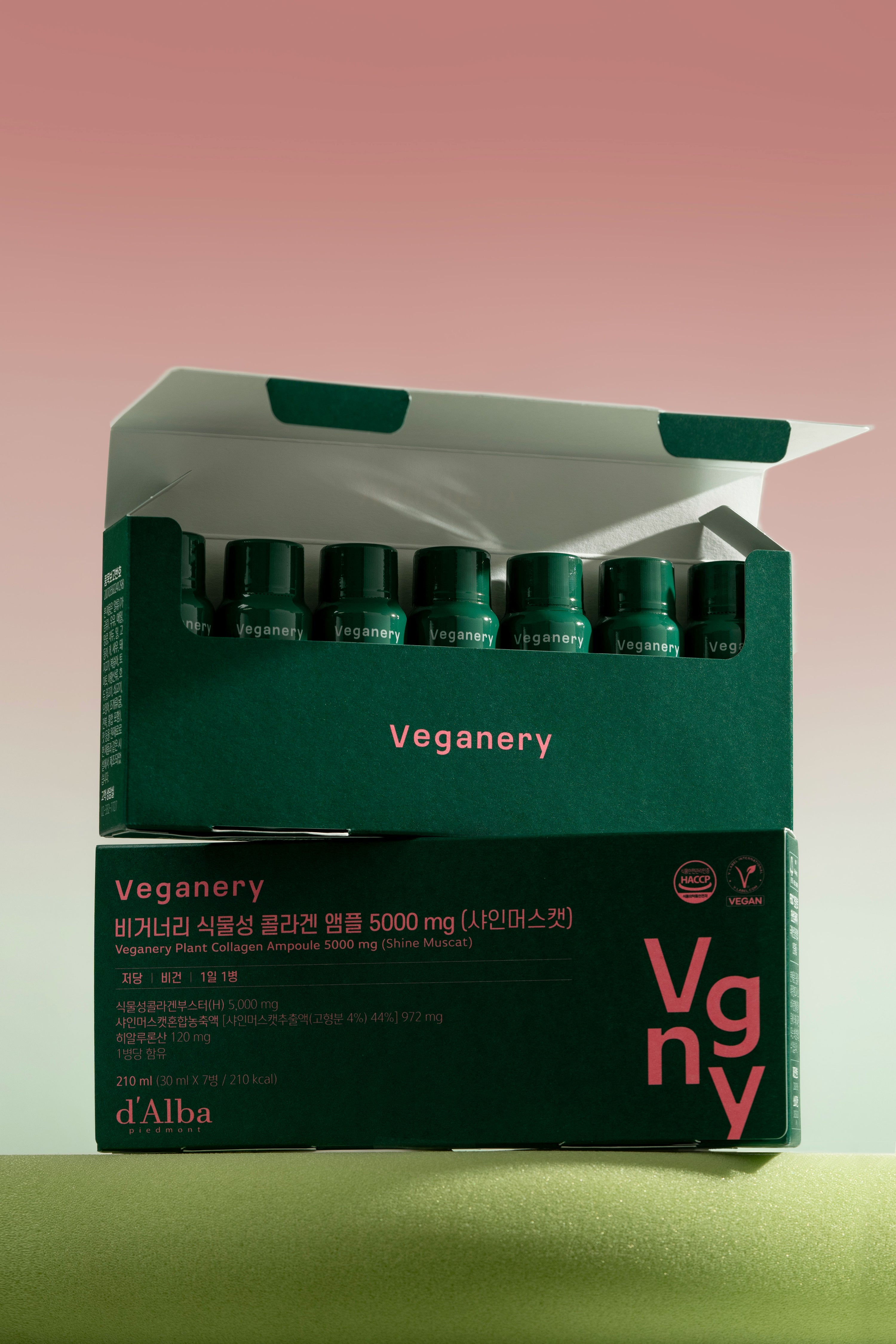 D'ALBA Veganery Plant Collagen Ampoule 5,000mg 1BOX (30ml x 7ea) - Shine Muscat Flavor - DODOSKIN