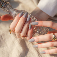 MUZMAK Nail Tips 36pcs #Cool Gray(Coffin)