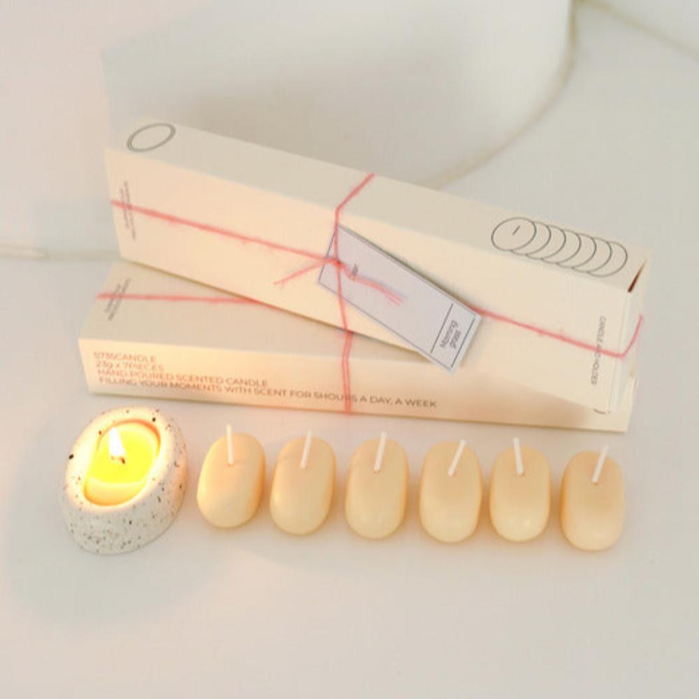 HONEY FLAMINGO 5735 Candle & Holder Gift Set Oatmeal Stone Version