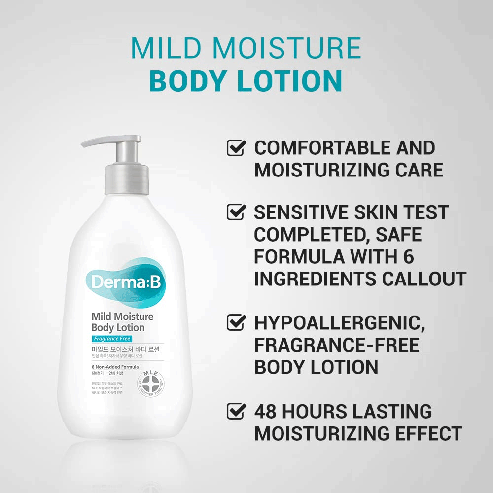 Derma-B Mild Moisture Body Lotion 400ml - DODOSKIN