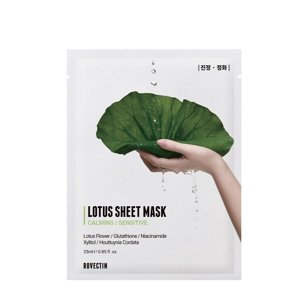 ROVECTIN Calming Lotus Sheet Mask 25ml (1ea / 5ea / 10ea) - DODOSKIN
