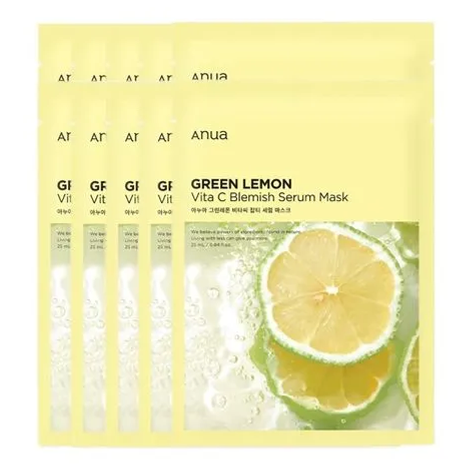 Anua Green Lemon Vita C Blemish Serum Mask Set 25ml * 10 sheets - DODOSKIN