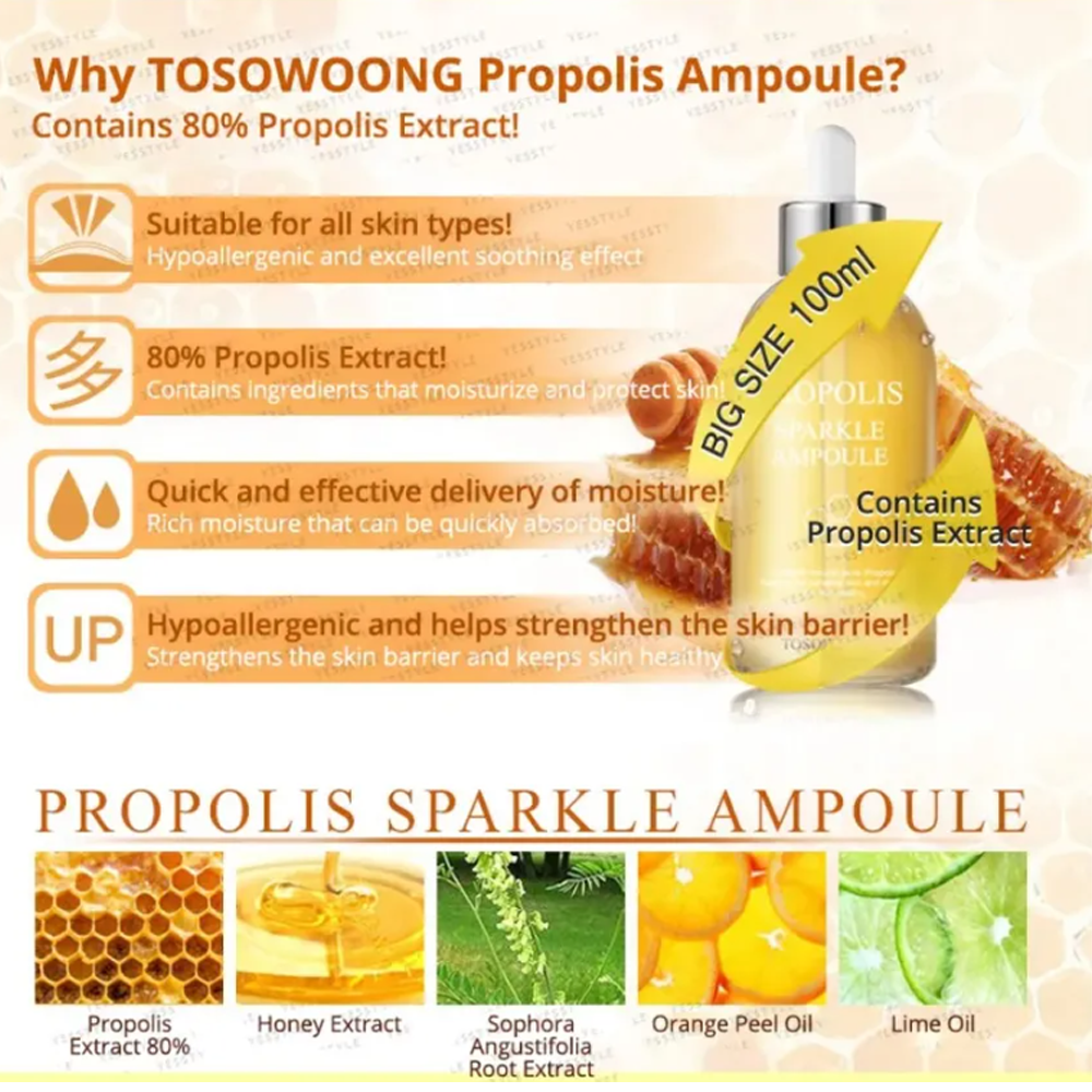 TOSOWOONG Propolis Sparkle Ampoule 100ml - DODOSKIN