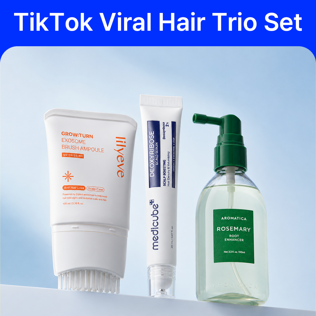 [TikTok Viral Hair Growth Trio Set] Root Enhancer + Scalp Ampoule + Brush Ampoule | Special Offer