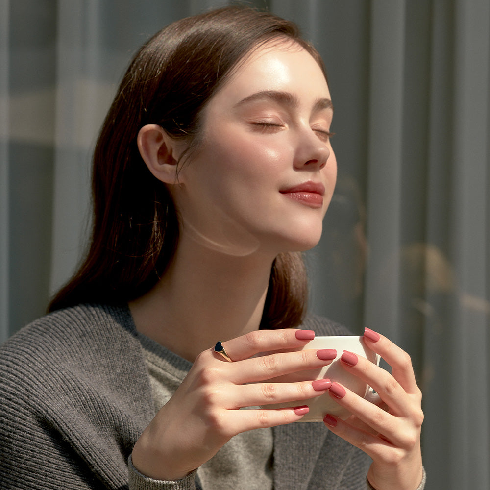 MUZMAK Nail Tips 36pcs #Caffeine Rose(Regular Square)