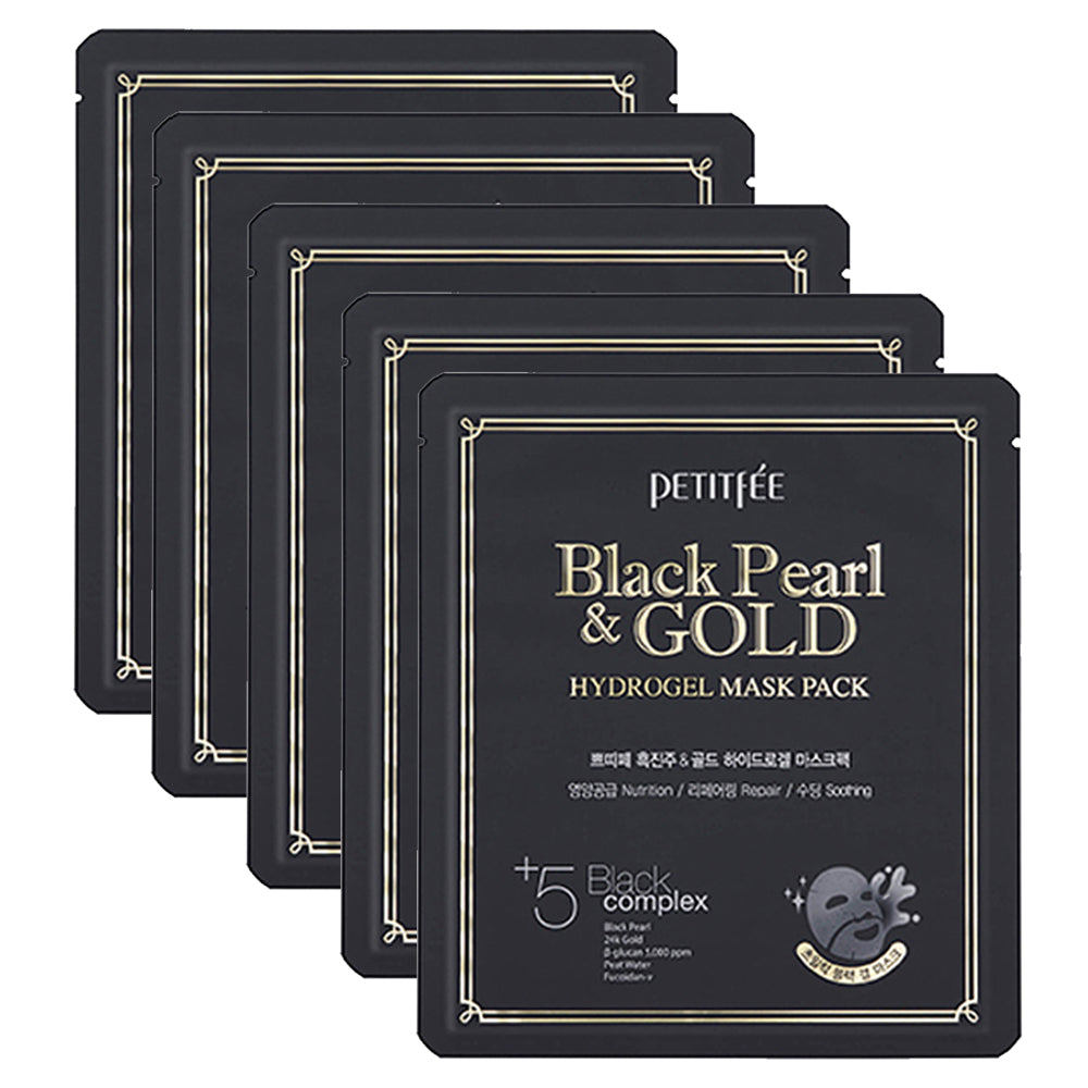 PETITFEE Black Pearl & Gold Hydrogel Mask Pack 5ea - DODOSKIN