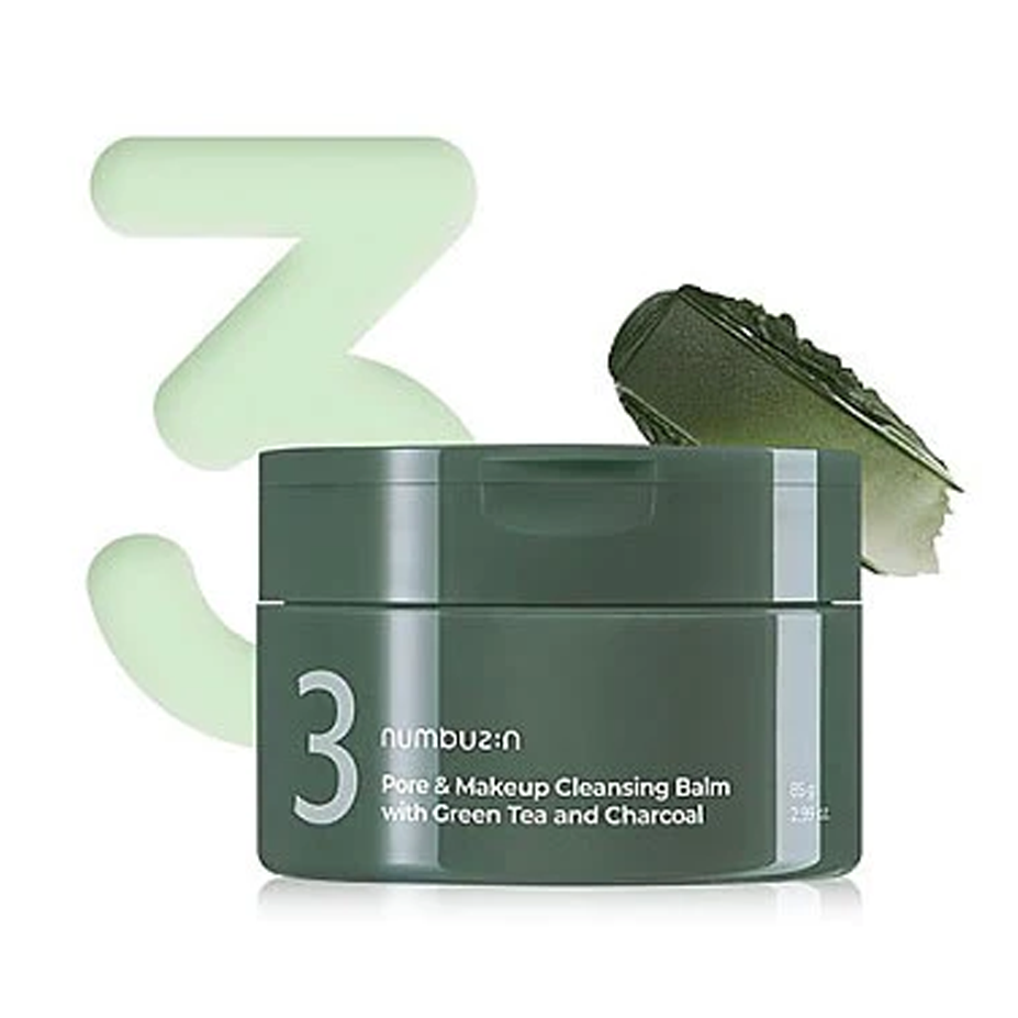 numbuzin No.3 Pore & Makeup Cleansing Balm with Green Tea and Charcoal 85g - DODOSKIN