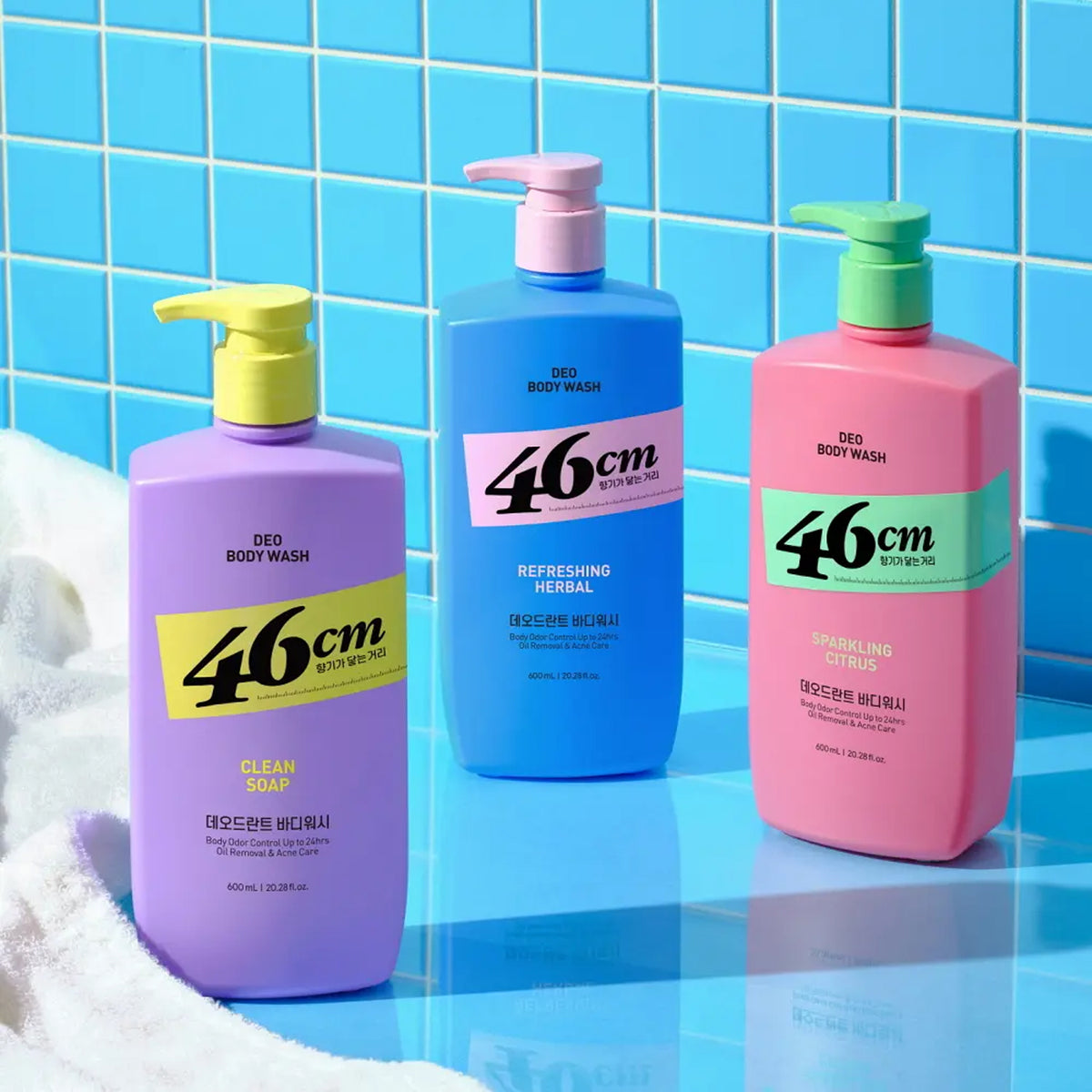 46cm Deodorant Body Odor Solution pH-Balanced Body Wash 600ml (3 Types)