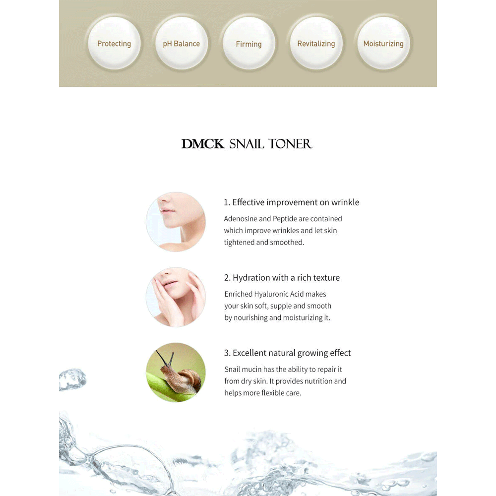DMCK Snail Toner 500ml - DODOSKIN