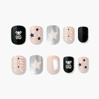 MUZMAK Nail Tips 36pcs #Grunge Bear(Short Square)