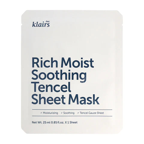 [Expiration is imminen] Klairs Rich Moist Soothing Tencel Sheet Mask 25ml x 5ea - DODOSKIN