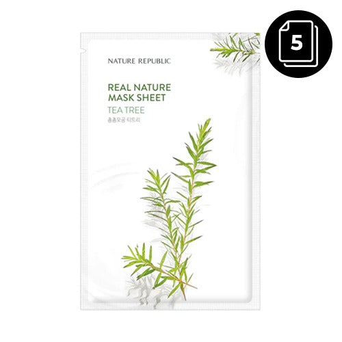 [Nature Republic] Real Nature Tea Tree Mask Sheet 5ea - Dodoskin