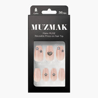 MUZMAK Nail Tips 36pcs #Angel Punk(Coffin)