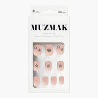 MUZMAK Nail Tips 36pcs #Angel Punk(Short Square)