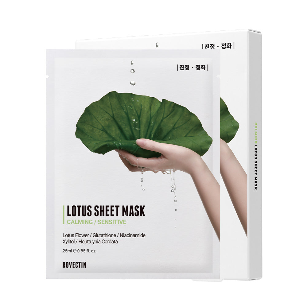ROVECTIN Calming Lotus Sheet Mask 25ml (1ea / 5ea / 10ea) - DODOSKIN
