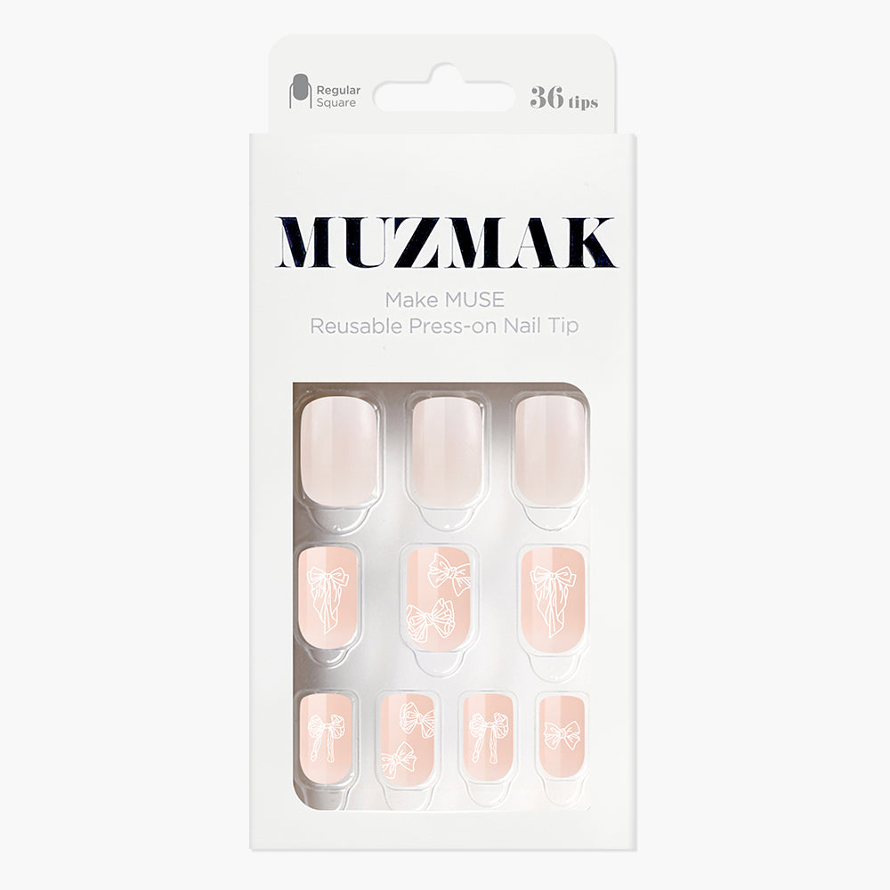 MUZMAK Nail Tips 36pcs #Silhouette(Regular Square)