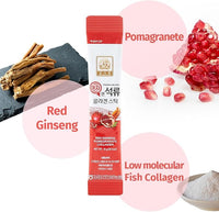 SAMJIWON Korean Beauty Baekje Geumsan Women's Pomegranate Collagen Jelly Stick 5.1oz / 30 Count (5 Pack)