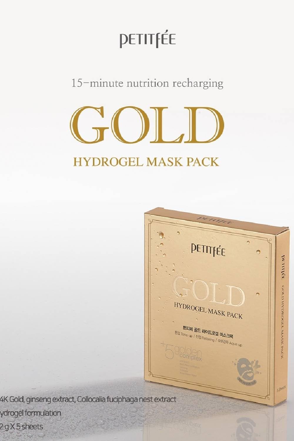 Petitfee Gold Hydrogel Maske Pack 5ea/Box