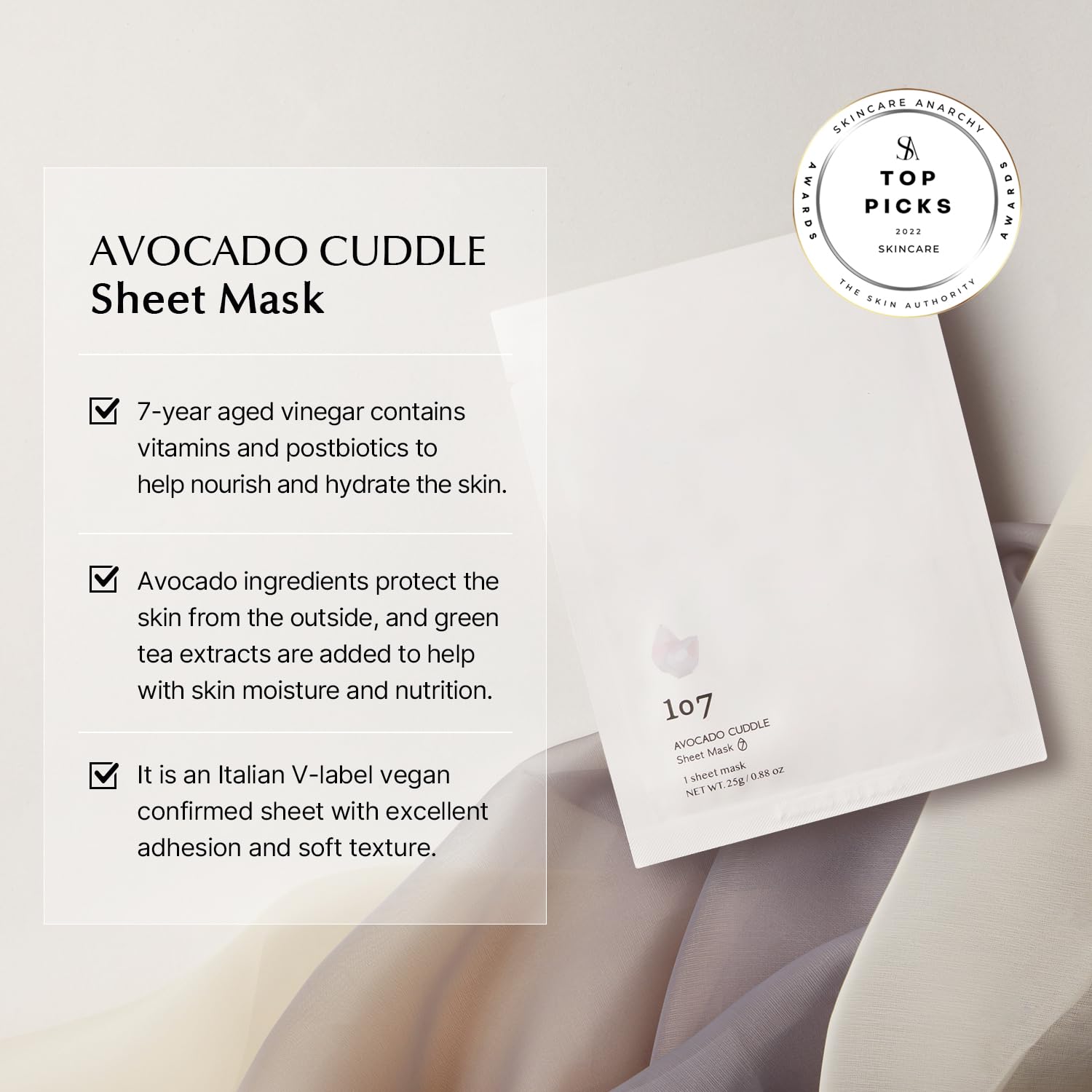 ONEOSEVEN Avocado Cuddle Sheet Mask 25g * 5ea - DODOSKIN