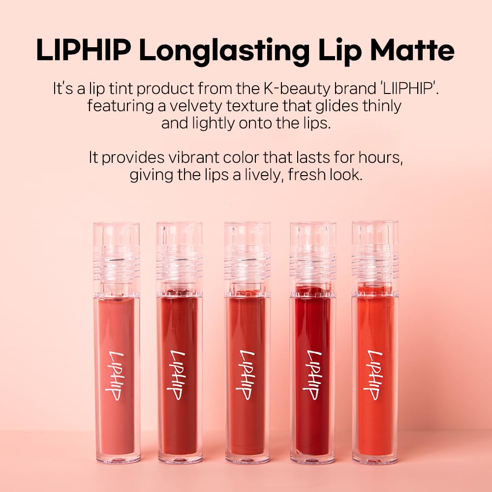LIPHIP Long-Lasting Lip Matte Velvet Tint 4.5g 9 colors
