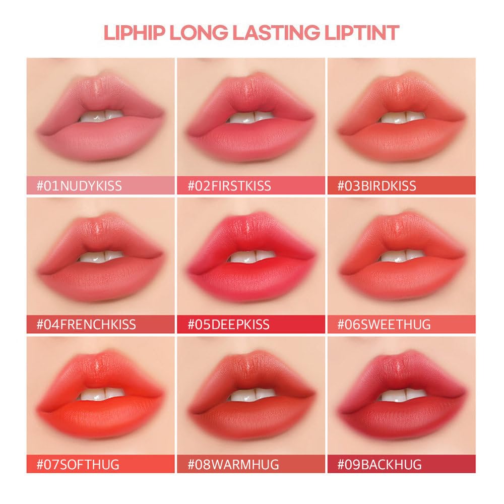 LIPHIP Long-Lasting Lip Matte Velvet Tint 4.5g 9 colors