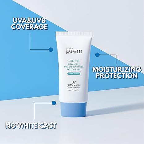 make p:rem UV Defense Me. Daily Sun Essence SPF 50+ PA++++ 50ml - DODOSKIN