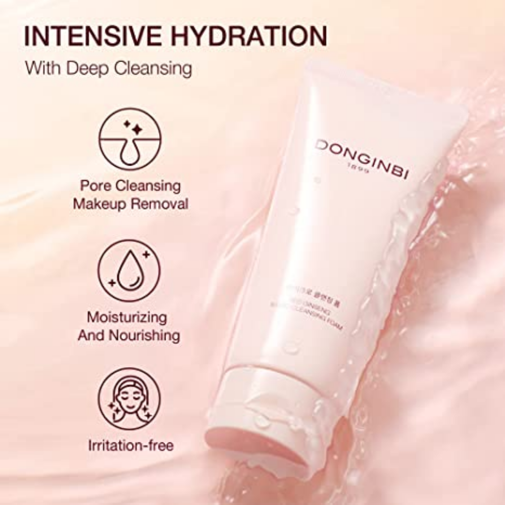 DONGINBI 1899 Single Essence EX 70ml & Cleansing Foam 50ml Special Set - Anti-Aging face essence with Korean Red Ginseng for Radiance and Repair - Dodoskin