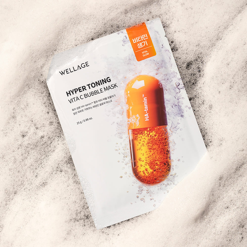 Wellage Hyper Toning Vita C Bubble Mask 25g x 5 Sheets