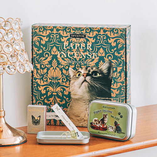 [Gift Packaging] OPTATUM Cat Paper Incense & Catnip Toy Gift Set