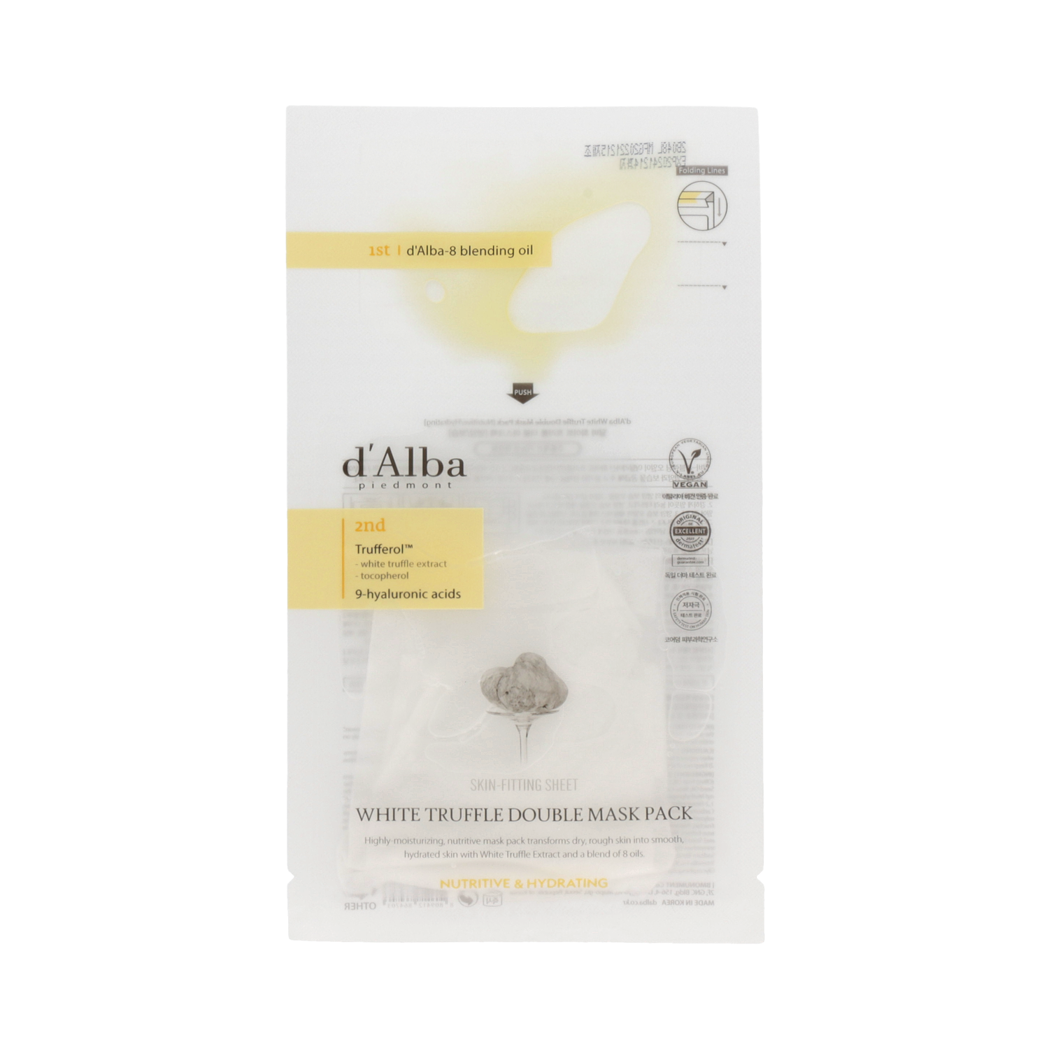D'ALBA  White Truffle Double Mask Pack (Nutritive) 32.5g x 4ea - DODOSKIN