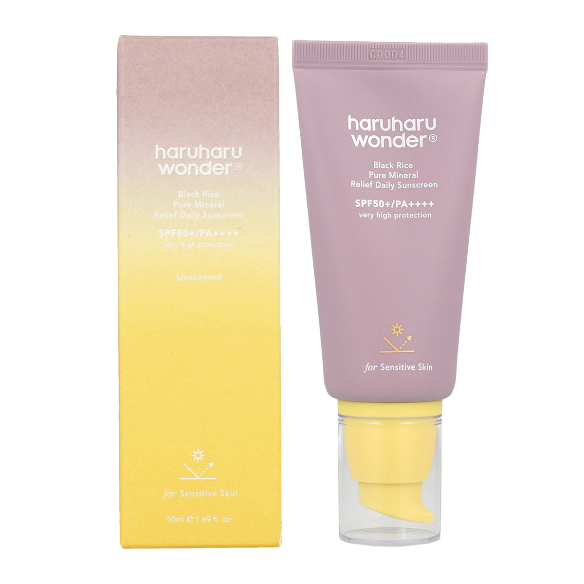 haruharu WONDER Black Rice Pure Mineral Relief Daily Sunscreen SPF50+ PA++++ 50ml - DODOSKIN