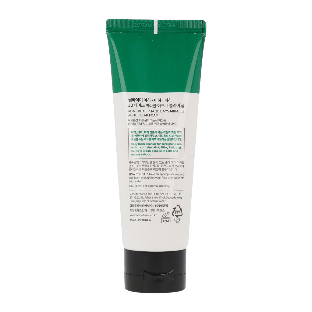 [Expiration imminen] SOME BY MI AHA BHA PHA 30 Days Miracle Acne Clear Foam 100ml