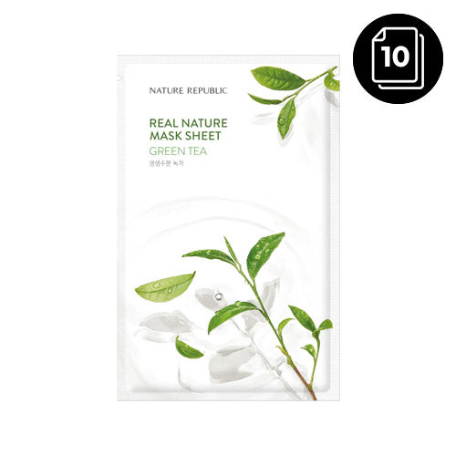 [NATURE REPUBLIC] Real Nature Mask Sheet Green Tea 10ea - Dodoskin