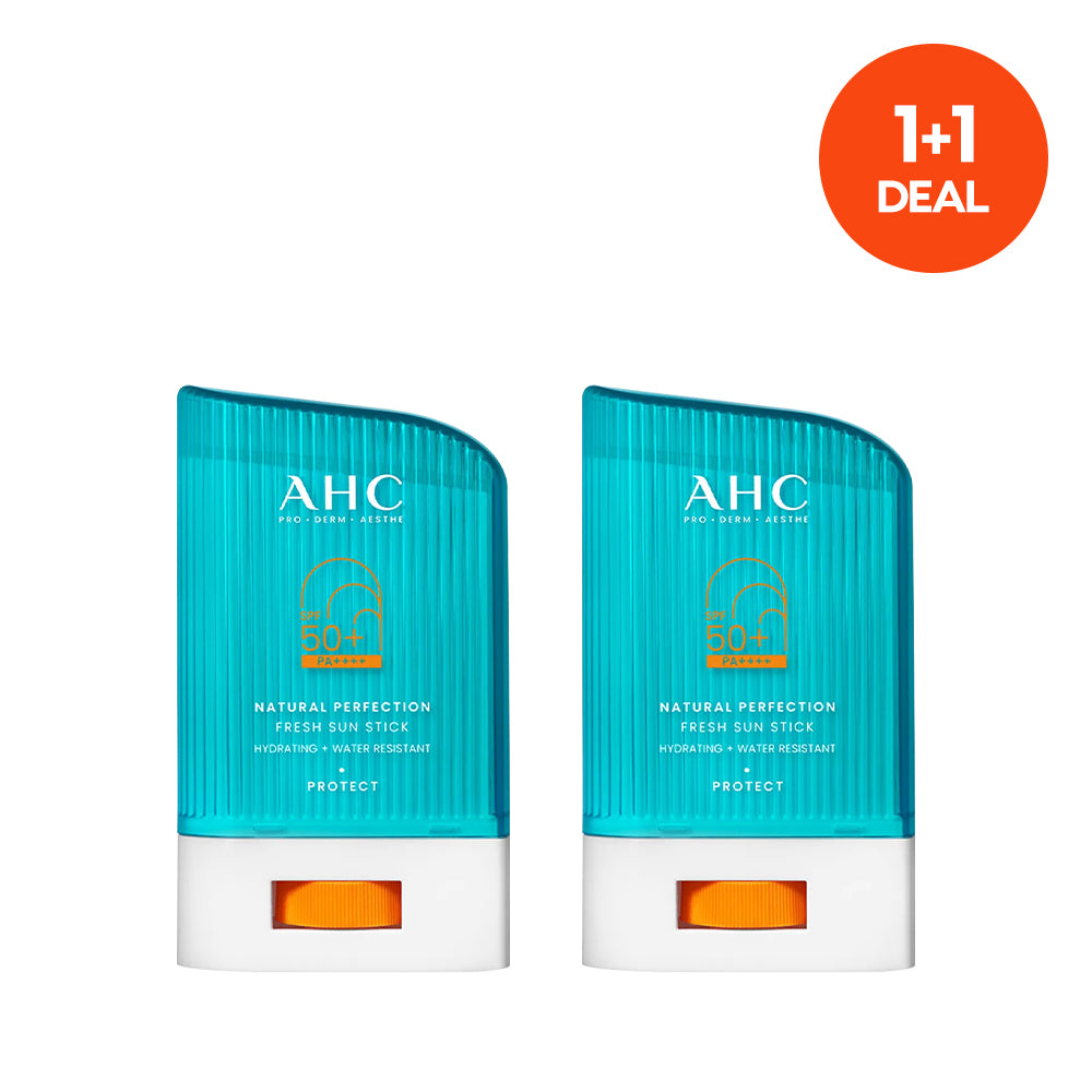 [1+1 Deal] AHC Natural Perfection Fresh Sun Stick SPF50+ PA++++ 22g