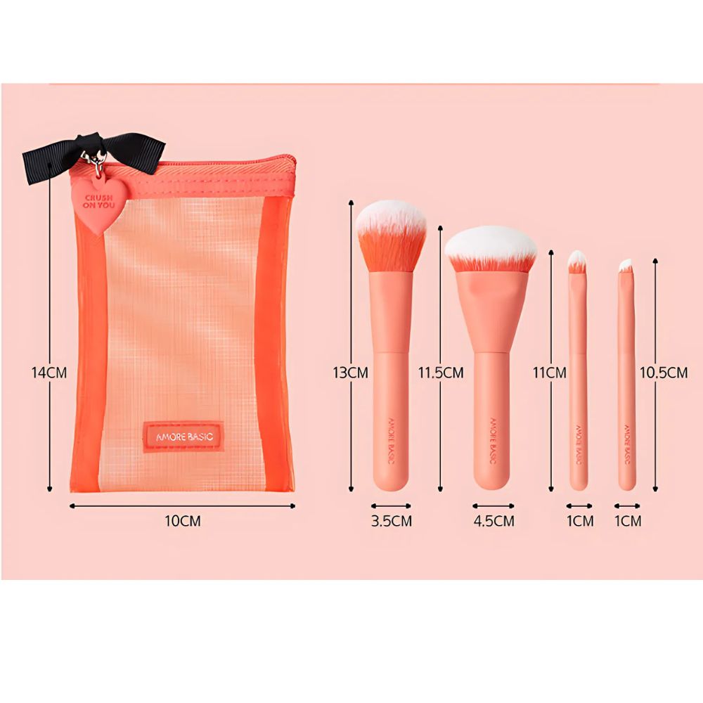 The Crush On You Mini Brush Kit is crafted for convenience, providing professional-level tools in a portable size that fits easily into any makeup bag or purse.