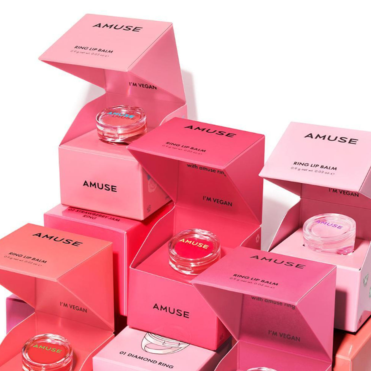 AMUSE Bálsamo labial de anillo 0.9g 5 colores