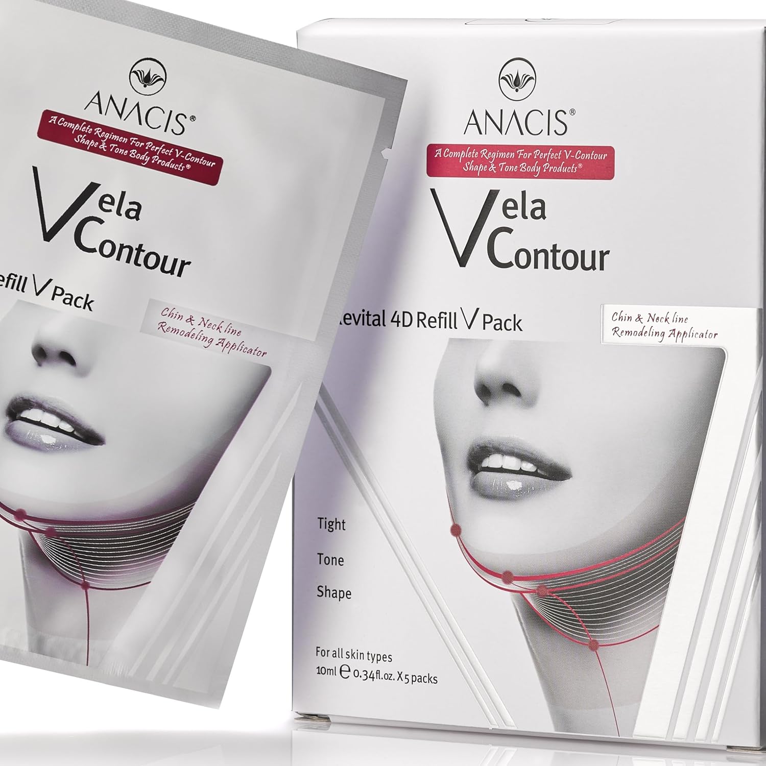 新品未使用ANACIS Vela Contour ベラコントゥアーVリフトLED 試してみた】ネックケア専用美顔器 ベラコントゥアーVリフトLED