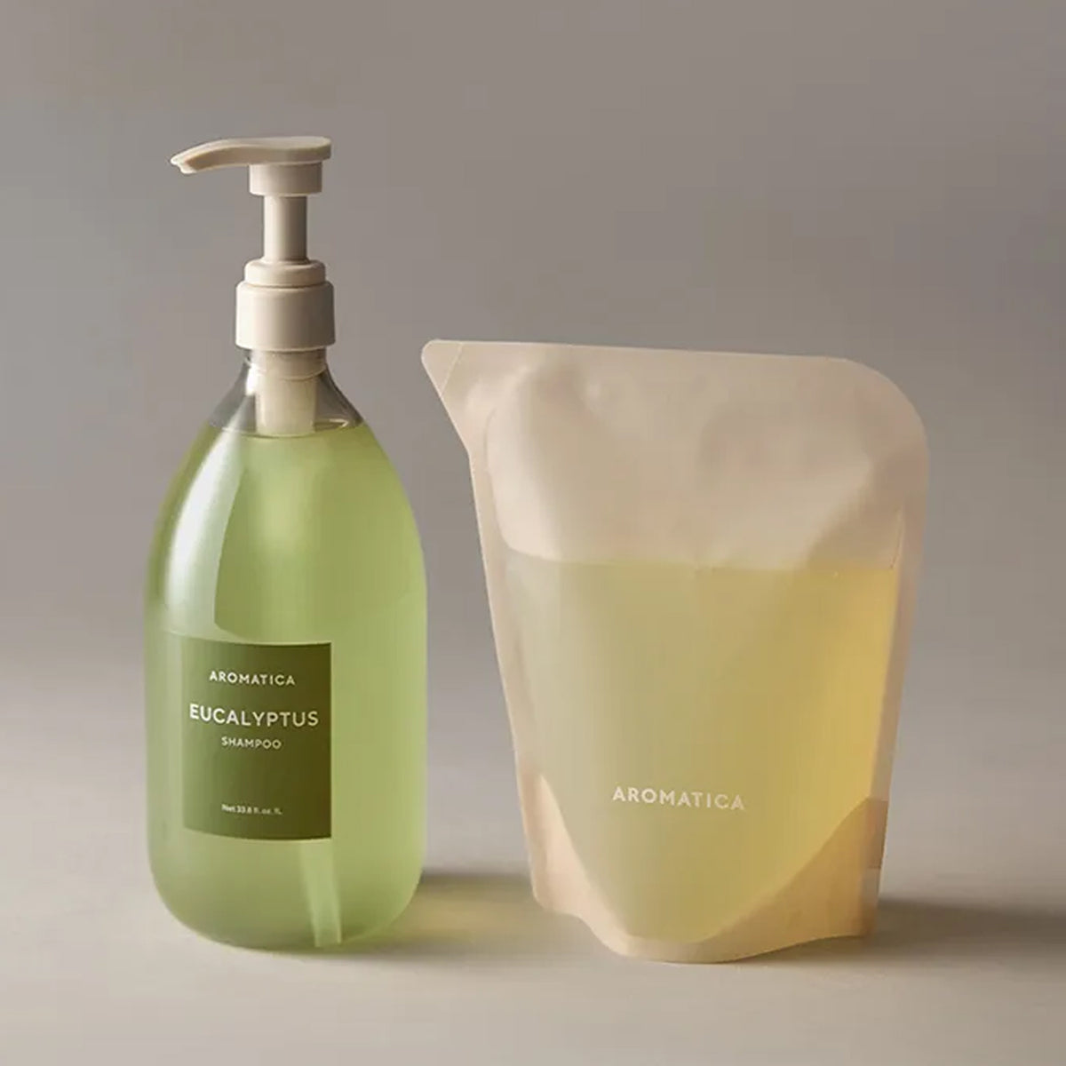 AROMATICA Eucalyptus Anti-Hair Loss Shampoo 1L + Refill 500ml Set ...