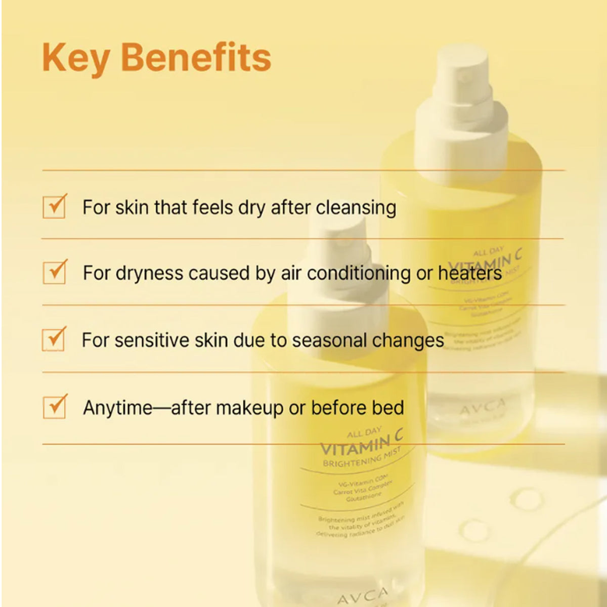 AVCA durante todo el día de vitamina C Brighting Mist 150ml