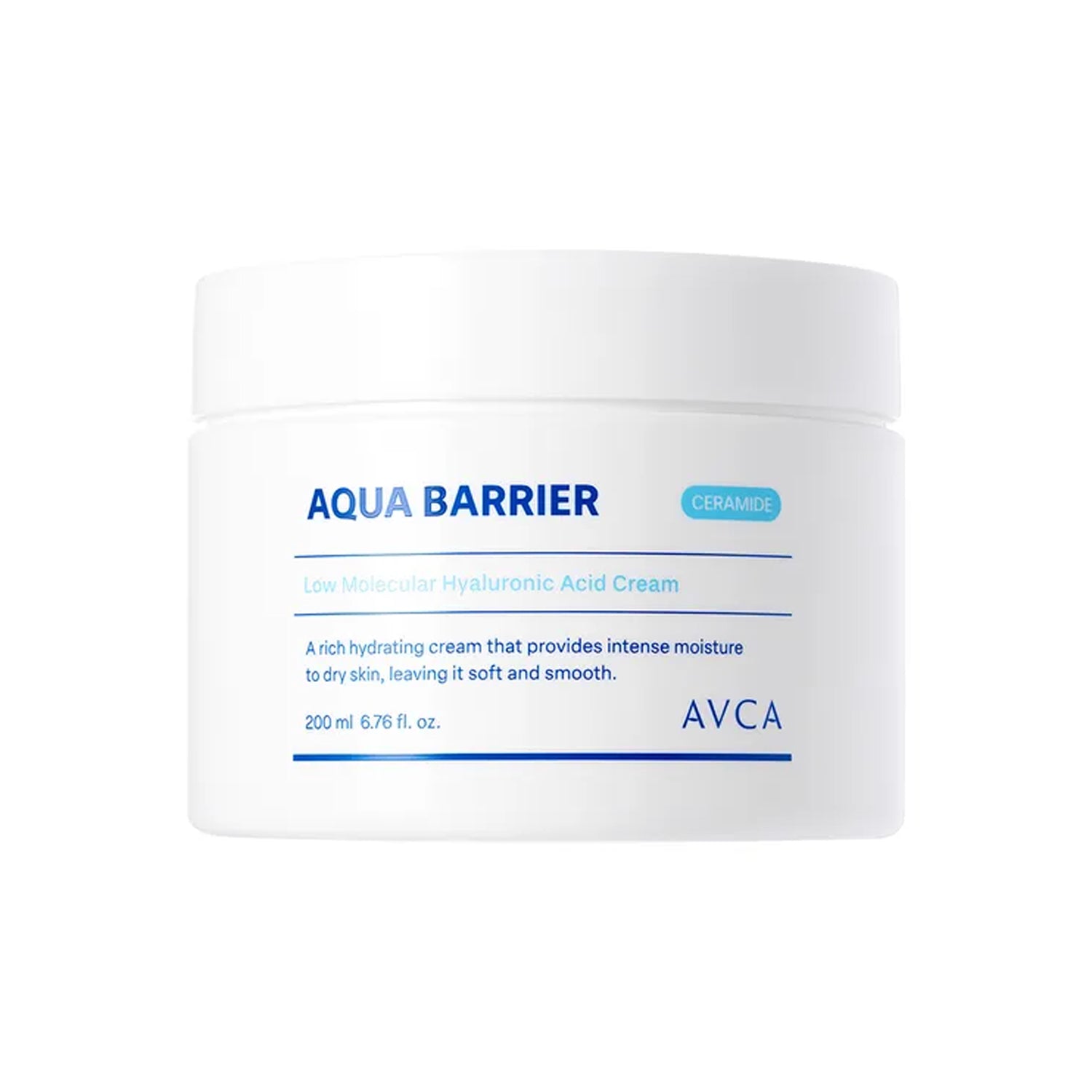 AVCA Barrera Aqua Barrera baja en la crema de ácido hialurónico molecular 200 ml