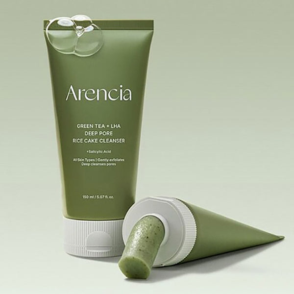 Arencia Green Tea + LHA Deep Pore Rice Cake Cleanser 150ml