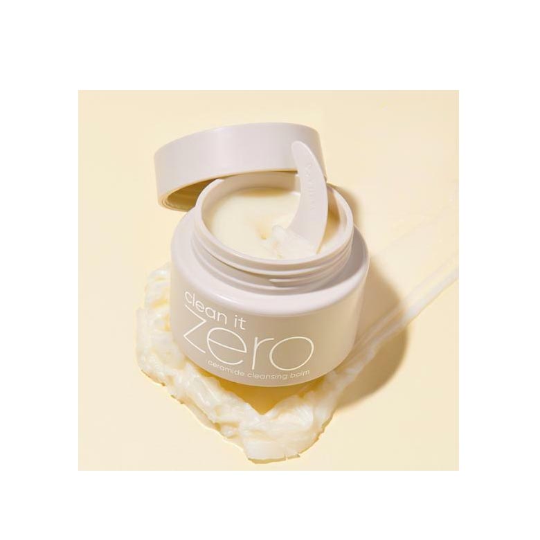 Image of BANILA CO Clean It Zero Ceramide Cleansing Balm 100ml, a skincare product in a pink container with a white lid.
