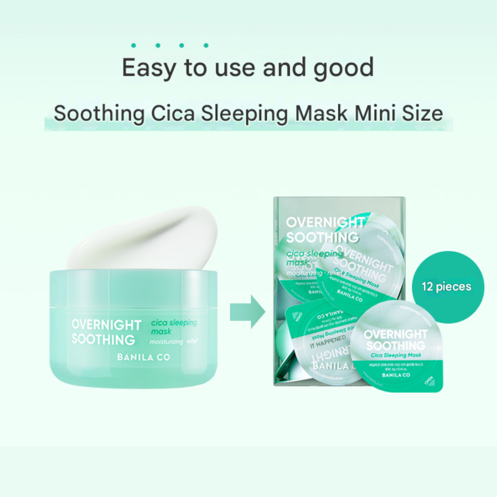 [Deal] BANILA CO Overnight Soothing Cica Sleeping Mask Travel Kit (4g × 12ea)