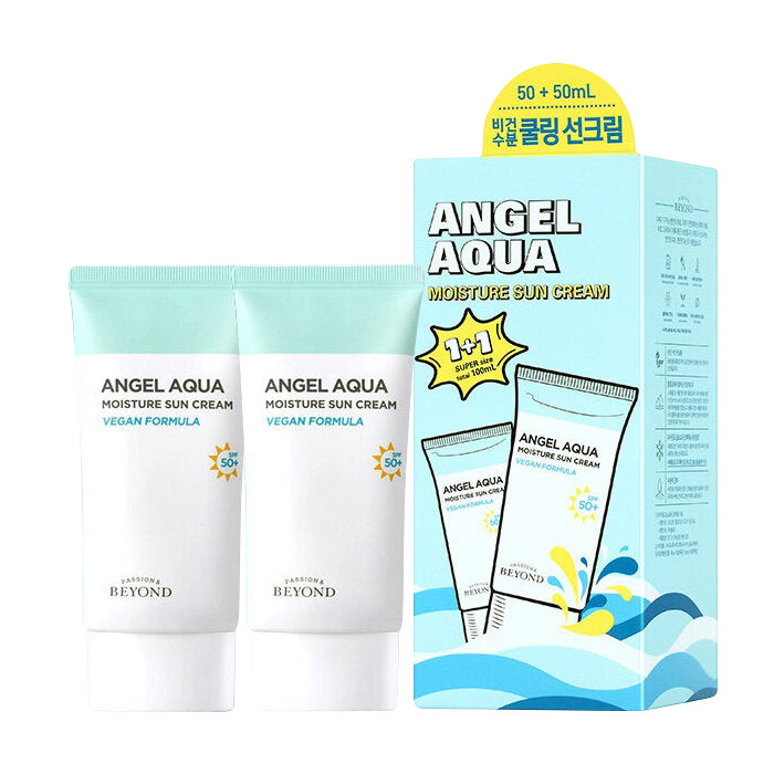 Beyond Angel Aqua Moisture Sun Cream SPF50+ PA ++++ 50ml 2EA Doble paquete